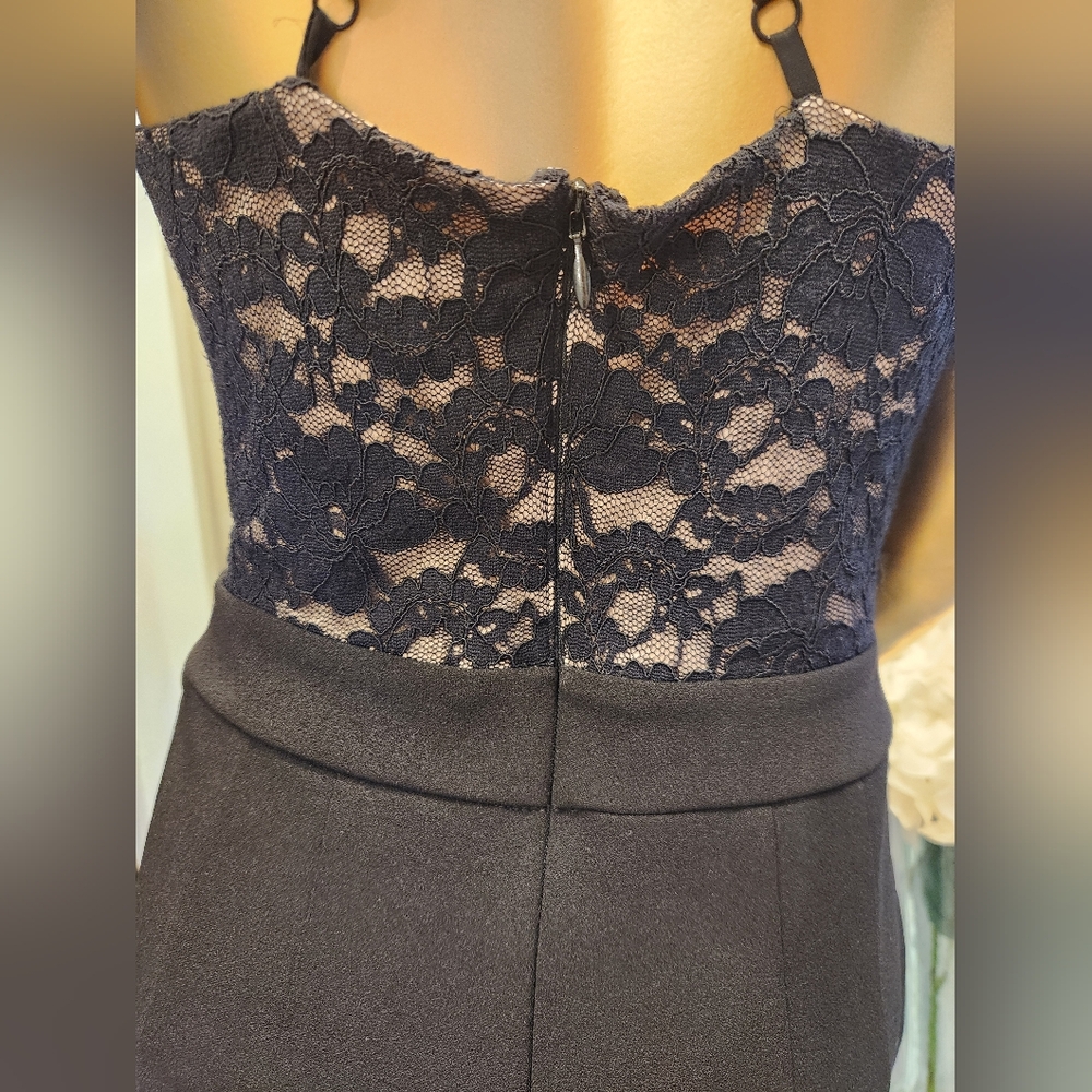 Express Black Jumpsuit with Elegant Lace Detailing - Picture 8 of 16
